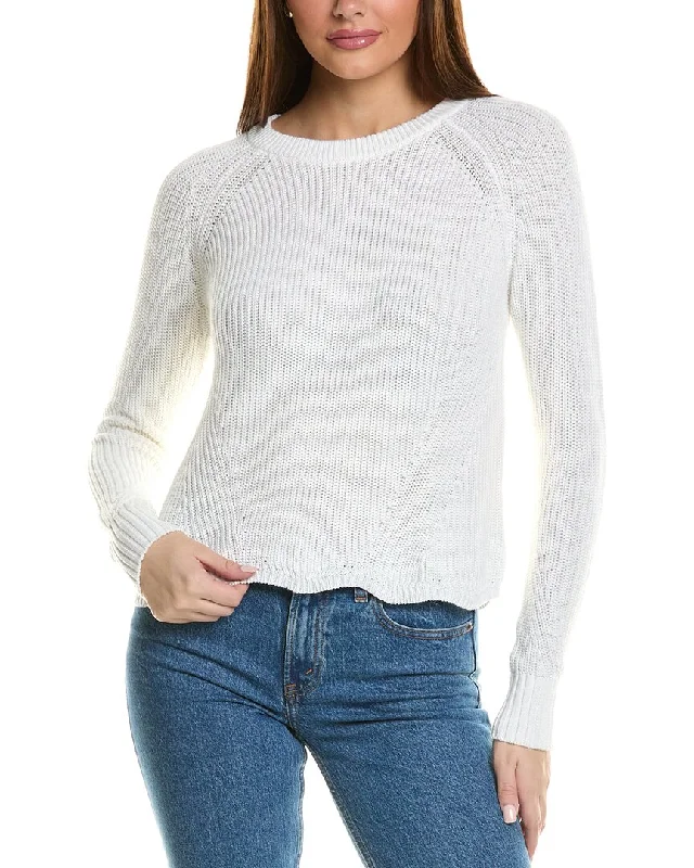 Autumn Cashmere Scalloped Sweater Polka Dot Checkered Tartan