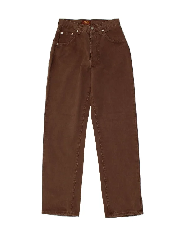 AVIATIC Womens Tapered Jeans W27 L30 Brown Cotton Comfortable Straight-Legged Denim