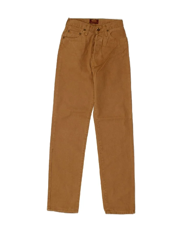 AVIATIC Womens Vintage Slim Jeans W27 L31 Brown Cotton Stylish High-Rise Mom Jeans