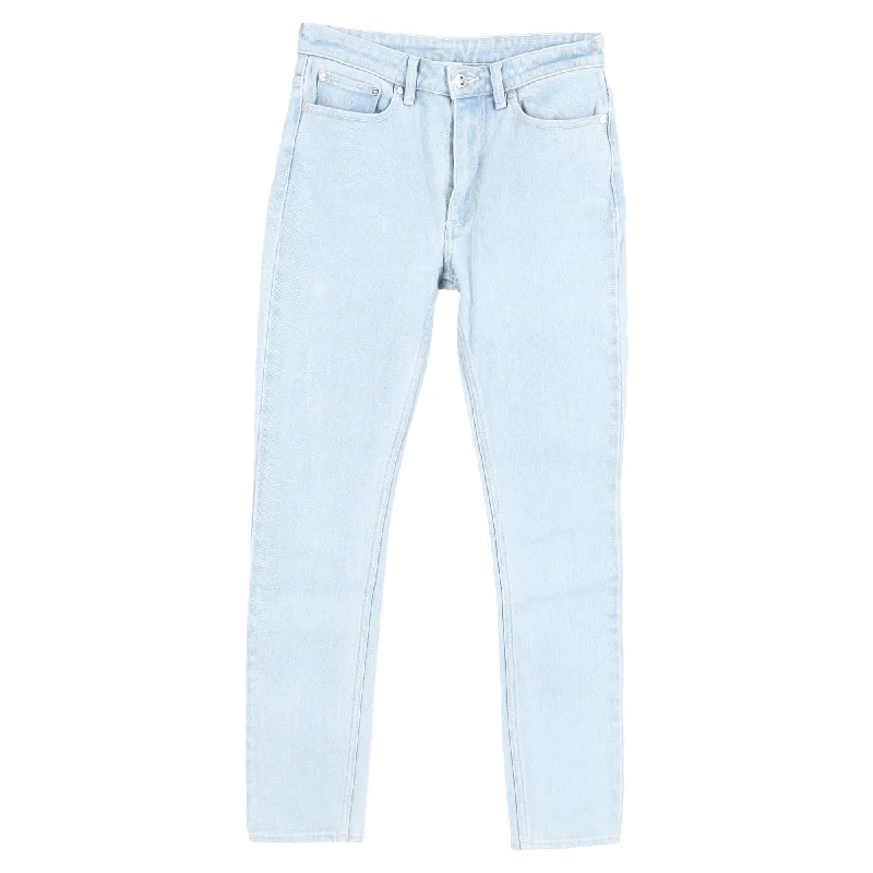 Burberry Mid-Waist Slim-Fit Jeans in Light Blue Cotton Fashionable Raw Hem Bootcut Jeans Burberry Mid-Waist Slim-Fit Jeans in Light Blue Cotton Fashionable Raw Hem Bootcut Jeans
