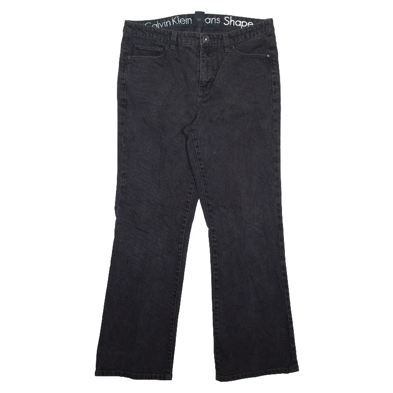 CALVIN KLEIN Shape Jeans Black Denim Slim Bootcut Womens W32 L28 Trendy Bootcut High-Waisted Jeans CALVIN KLEIN Shape Jeans Black Denim Slim Bootcut Womens W32 L28 Trendy Bootcut High-Waisted Jeans