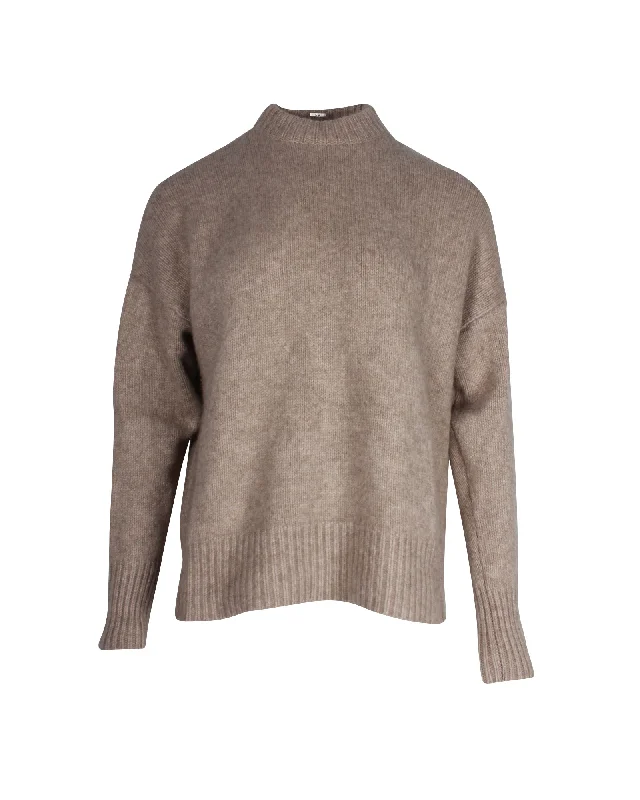 Co Knit Sweater in Brown Cashmere Wool Sweater Cotton Sweater Cashmere Sweater
