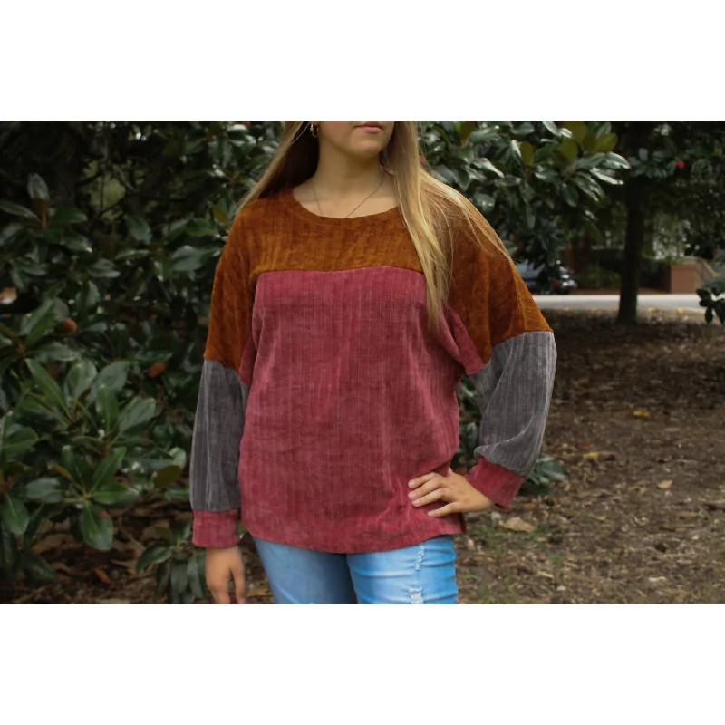 Colorblock Sweater In Pink Glossy Satin Silk