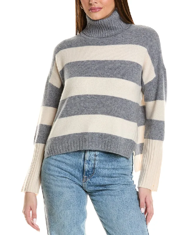Design History Colorblocked Turtleneck Cashmere Sweater Machine Wash Dry Clean Hand Wash