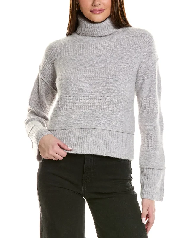 Design History Exposed Seam Turtleneck Cashmere Sweater Chenille Fabric Brocade Fabric Lace Fabric Design History Exposed Seam Turtleneck Cashmere Sweater Chenille Fabric Brocade Fabric Lace Fabric
