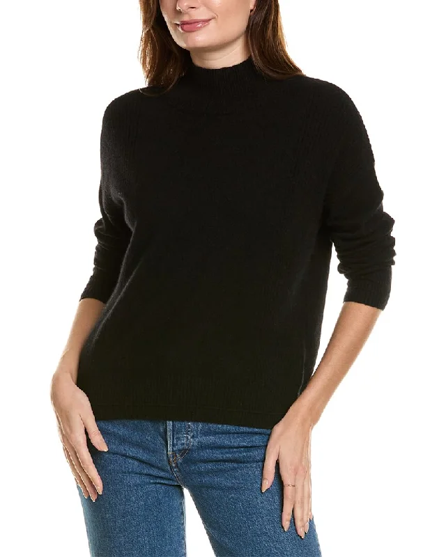 Design History Mock Neck Cashmere Sweater Elegant Classic Vintage