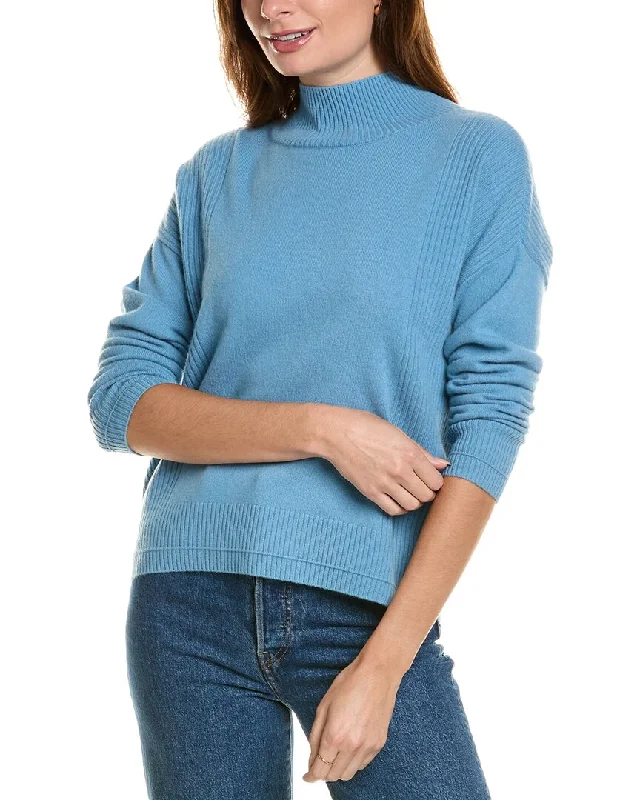 Design History Mock Neck Cashmere Sweater Plaid Sweater Polka Dot Checkered