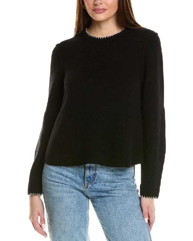 Design History Whipstitch Cashmere Sweater Print Jacquard Patchwork