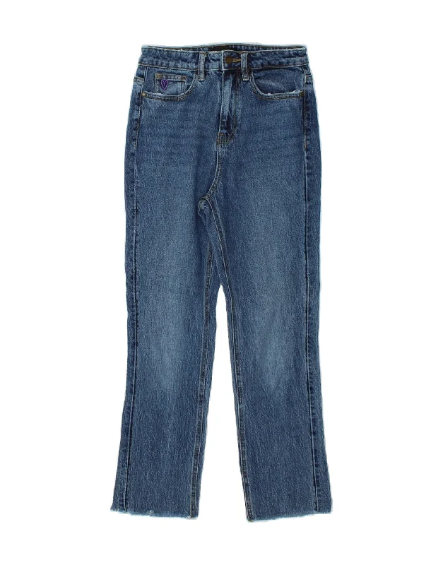 DESIGUAL Womens High Rise Straight Jeans EU 34 XS W25 L26 Blue Stylish Slim Fit Denim DESIGUAL Womens High Rise Straight Jeans EU 34 XS W25 L26 Blue Stylish Slim Fit Denim