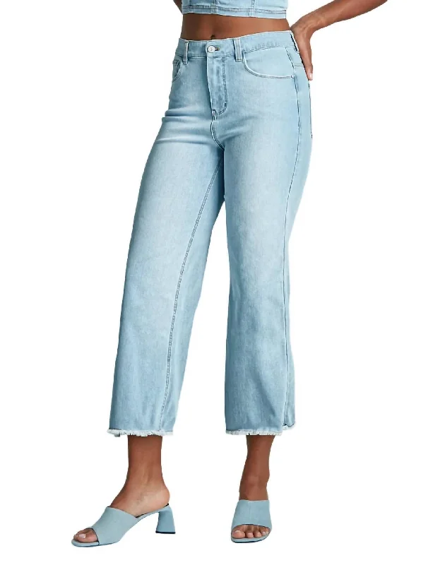 Do It All Denim High-Rise Cropped Wide Leg Jean In Washed Indigo Trendy Flared Leg Jeans Do It All Denim High-Rise Cropped Wide Leg Jean In Washed Indigo Trendy Flared Leg Jeans