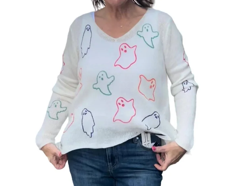 Electric Ghosts Sweater In White Wool Sweater Cotton Sweater Cashmere Sweater