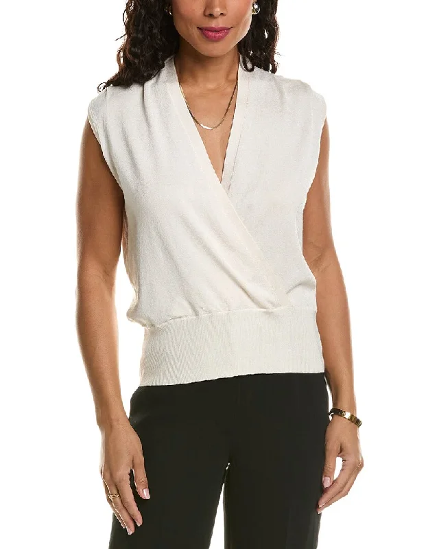 Elie Tahari Faux Wrap Sweater Terry Terry Cloth Terry Knit