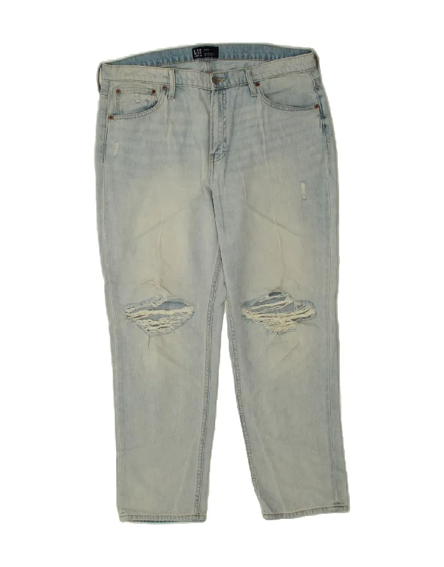 GAP Womens Boyfriend Distressed Straight Jeans W32 L28 Blue Comfortable Stretch Fit Jeans GAP Womens Boyfriend Distressed Straight Jeans W32 L28 Blue Comfortable Stretch Fit Jeans