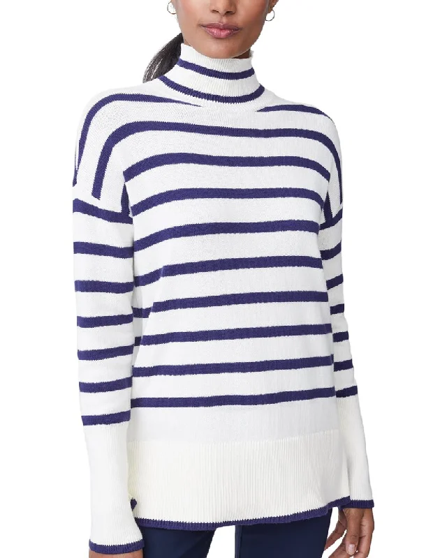 J.McLaughlin Garance Sweater Notch Collar Peter Pan Collar Cowl Neck