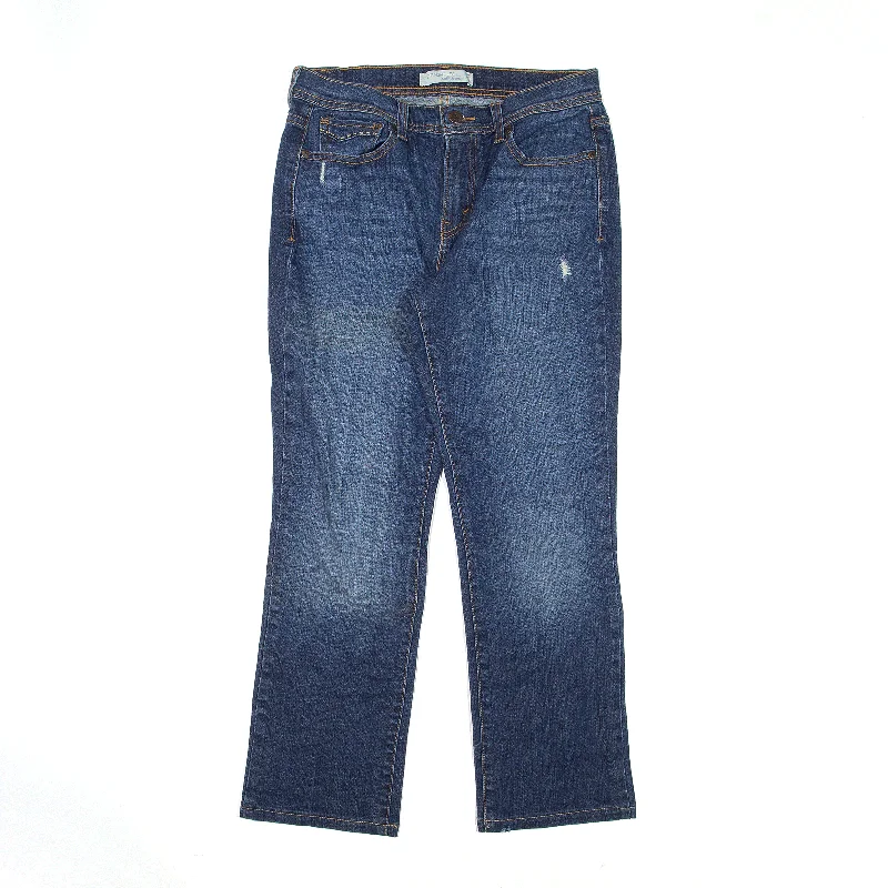 LEVI'S 505 Jeans Blue Denim Regular Straight Stone Wash Womens W28 L26 Elegant Dark-Wash Bootcut Jeans LEVI'S 505 Jeans Blue Denim Regular Straight Stone Wash Womens W28 L26 Elegant Dark-Wash Bootcut Jeans