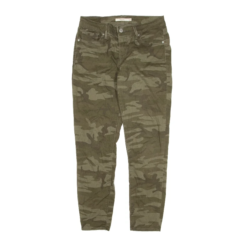 LEVI'S 711 Camo Jeans Green Denim Slim Skinny Womens W26 L25 Chic Rolled Cuff Denim Jeans LEVI'S 711 Camo Jeans Green Denim Slim Skinny Womens W26 L25 Chic Rolled Cuff Denim Jeans