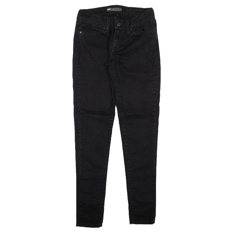 LEVI'S Legging Jeans Black Denim Slim Skinny Womens W27 L29 Fashionable Raw Edge Jeans LEVI'S Legging Jeans Black Denim Slim Skinny Womens W27 L29 Fashionable Raw Edge Jeans