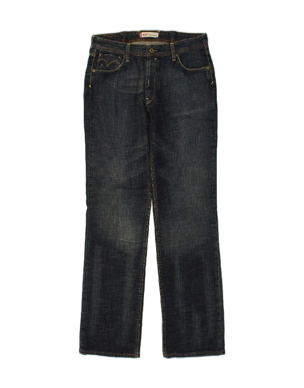 LEVI'S Womens 627 Straight Jeans W33 L34 Navy Blue Cotton Comfortable Stretch Denim Jeans LEVI'S Womens 627 Straight Jeans W33 L34 Navy Blue Cotton Comfortable Stretch Denim Jeans