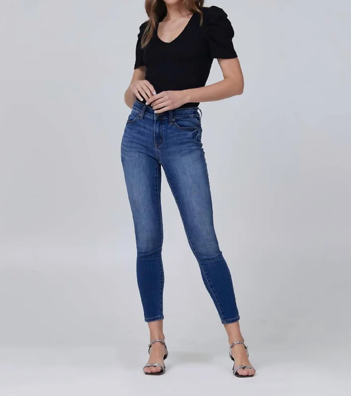 Louise Mid-Rise Skinny Ankle Jeans In Damen Fashionable Raw Edge Jeans