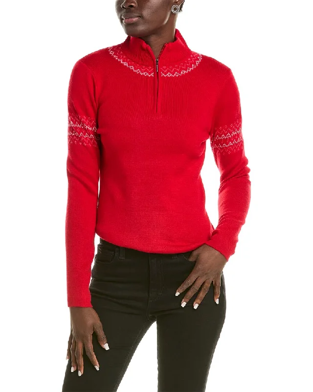 Meister x Fera Hannah Wool-Blend 1/4-Zip Sweater Elegant Classic Vintage