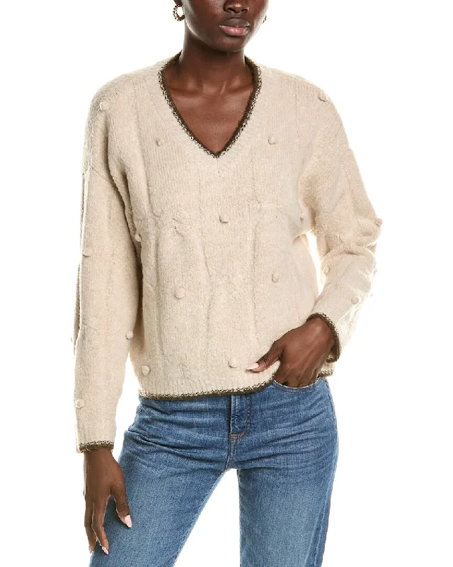 OAT NEW YORK Pom Sweater Mesh Sweater Canvas Denim