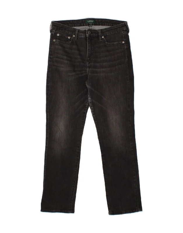 RALPH LAUREN Womens Straight Jeans US 10 Large W32 L28 Black Cotton Trendy Low-Rise Slim Jeans RALPH LAUREN Womens Straight Jeans US 10 Large W32 L28 Black Cotton Trendy Low-Rise Slim Jeans