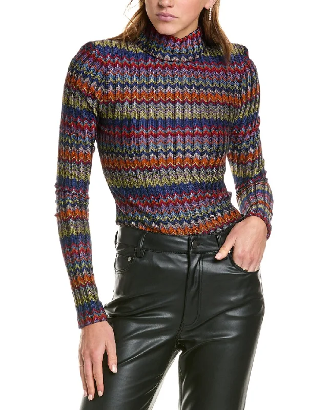 Ramy Brook Adina Sweater Zippered Buttoned Snapped