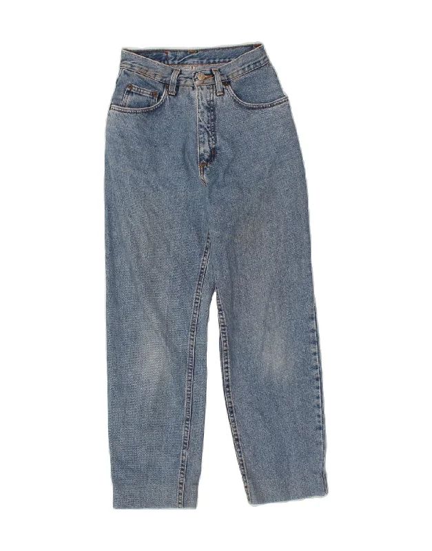 RIFLE Womens High Waist Tapered Jeans W27 L25 Blue Comfortable Drawstring Waist Jeans RIFLE Womens High Waist Tapered Jeans W27 L25 Blue Comfortable Drawstring Waist Jeans