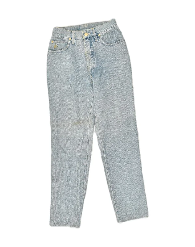 ROCCOBAROCCO Womens Slim Jeans W27 L27 Blue Cotton Trendy Flared Leg Jeans