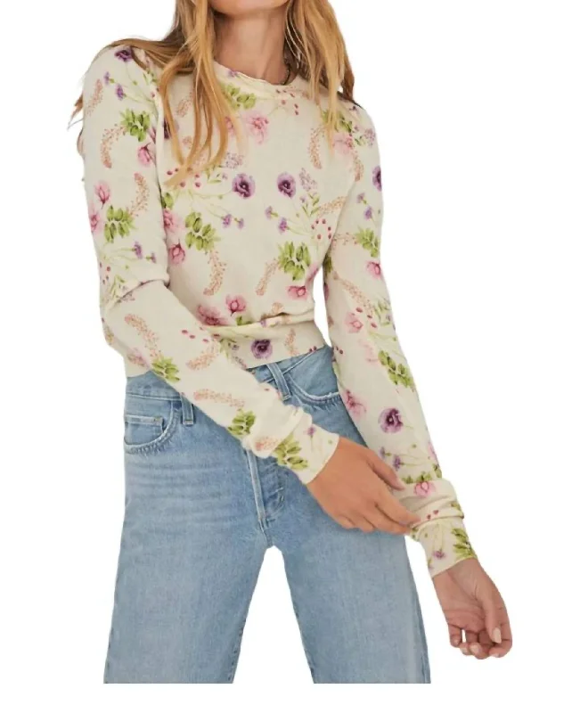 Sylvia Sweater In Spring Floral Wool Sweater Cotton Sweater Cashmere Sweater