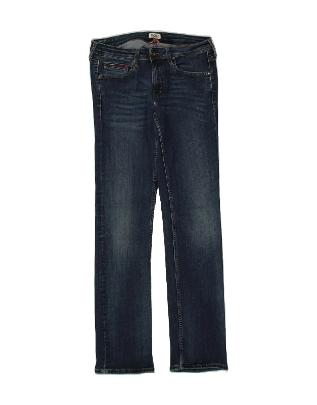 TOMMY HILFIGER Womens Low Waist Slim Jeans W30 L32 Navy Blue Fashionable Slim Fit Jeans TOMMY HILFIGER Womens Low Waist Slim Jeans W30 L32 Navy Blue Fashionable Slim Fit Jeans