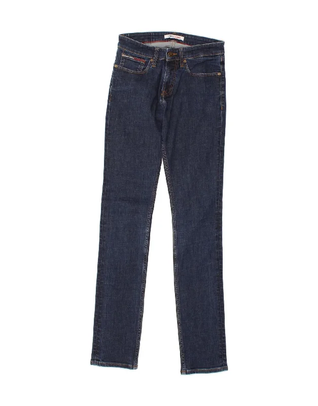 TOMMY HILFIGER Womens Skinny Jeans W28 L36 Navy Blue Cotton Stylish Cargo Style Jeans TOMMY HILFIGER Womens Skinny Jeans W28 L36 Navy Blue Cotton Stylish Cargo Style Jeans