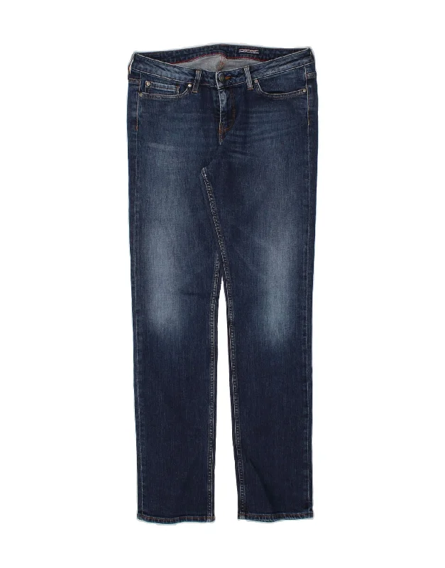 TOMMY HILFIGER Womens Slim Jeans W32 L34 Navy Blue Cotton Trendy Patchwork Denim Jeans TOMMY HILFIGER Womens Slim Jeans W32 L34 Navy Blue Cotton Trendy Patchwork Denim Jeans