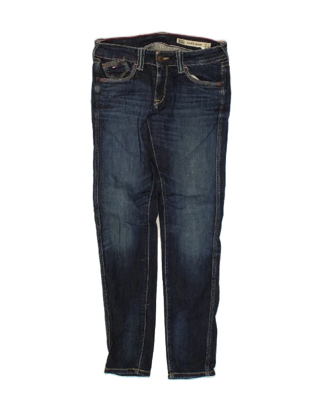 TOMMY HILFIGER Womens Sophie Skinny Jeans W28 L30 Navy Blue Cotton Chic Double Waistband Jeans TOMMY HILFIGER Womens Sophie Skinny Jeans W28 L30 Navy Blue Cotton Chic Double Waistband Jeans