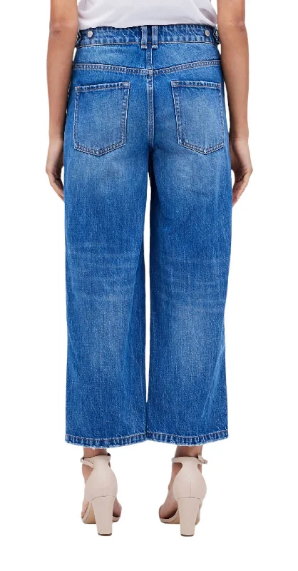Women's Caro Utility Jeans In Blue Cozy Tencel Blend Denim Jeans
