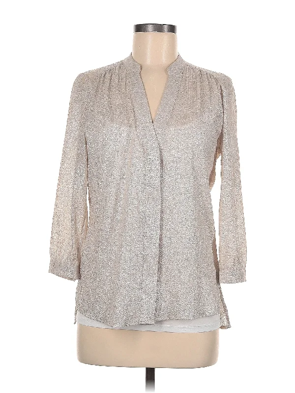 3/4 Sleeve Blouse Off-Shoulder Wrap Blouse