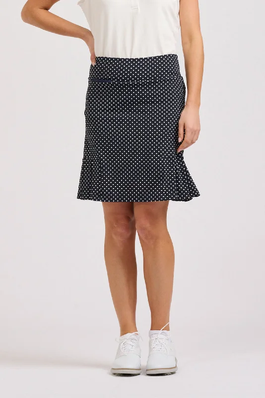 Barwon Navy Spot Pocket Skort velvet skirt plush