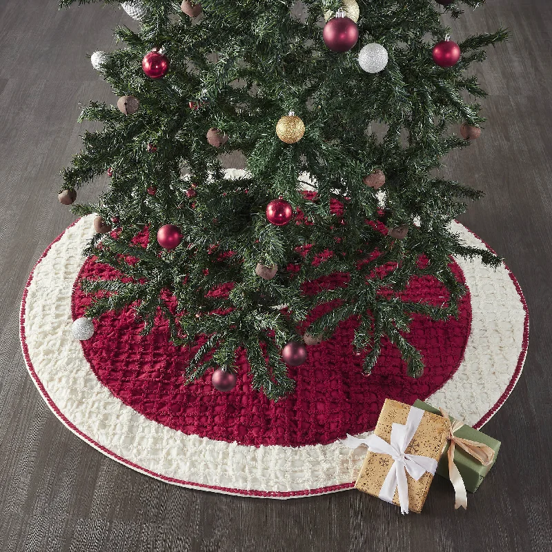 Chenille Christmas Christmas Tree Skirt 48 VHC Brands leather skirt bold