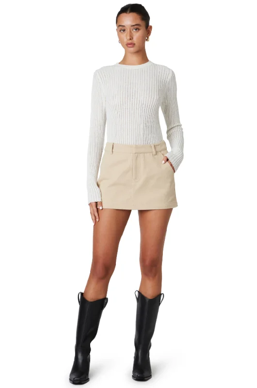 Cindy Mini Skort Natural cashmere skirt soft