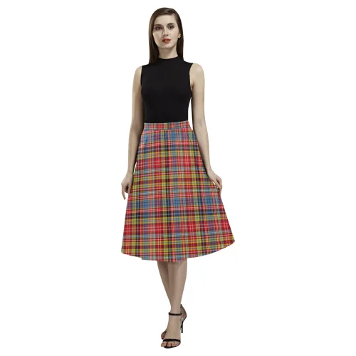 Drummond of Strathallan Tartan Aoede Crepe Skirt linen skirt relaxed