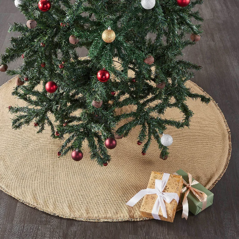 Yuletide Burlap Tan Tree Skirt 48 VHC Brands wool skirt sturdy