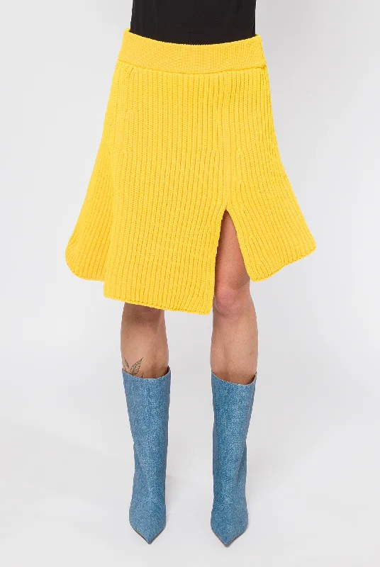 Sacai Knit Skirt in Yellow chiffon skirt airy