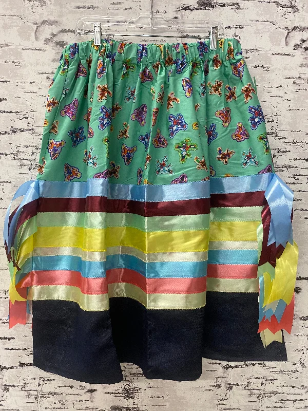 Handmade Riders Teal w/ Black Bottom Ribbon Skirt denim skirt classic