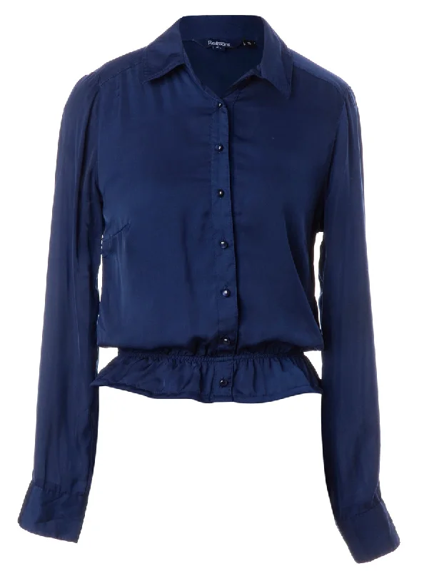 Label Nicole Ruffle Hem Blouse Floral Chiffon Blouse