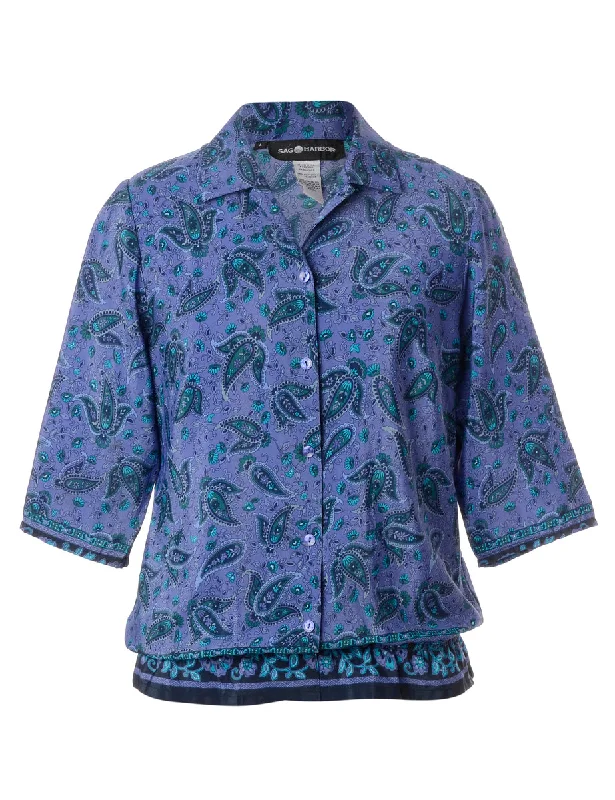 Label Nicole Ruffle Hem Blouse Silky Tunic Blouse