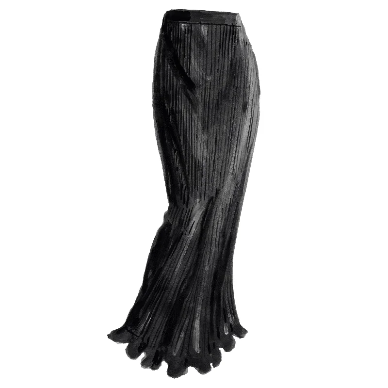 Aria Micro Pleat Skirt velvet skirt luxury