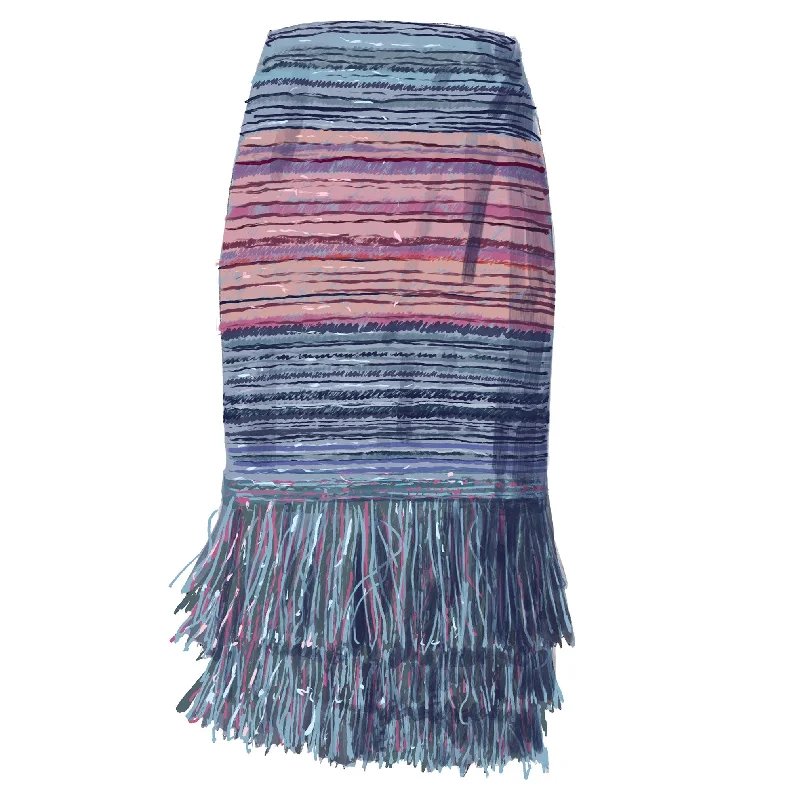 Fringe Hem Skirt corduroy skirt durable