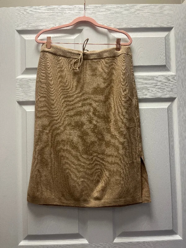 Olsen Knit Tan Skirt Sz M/L silk skirt smooth