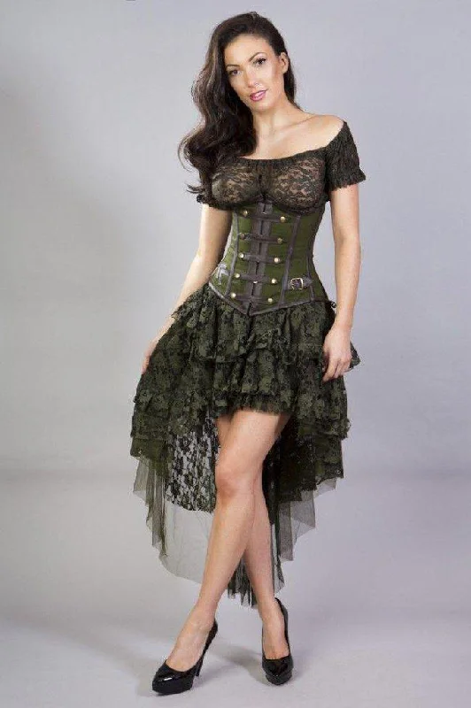 Ophelie Burlesque High Low Skirt In Lace corduroy skirt comfortable