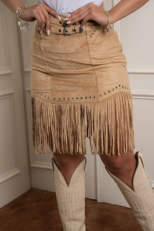 Rock & Roll Denim Fringe Mini Skirt BW69B03274 JJ chiffon skirt delicate